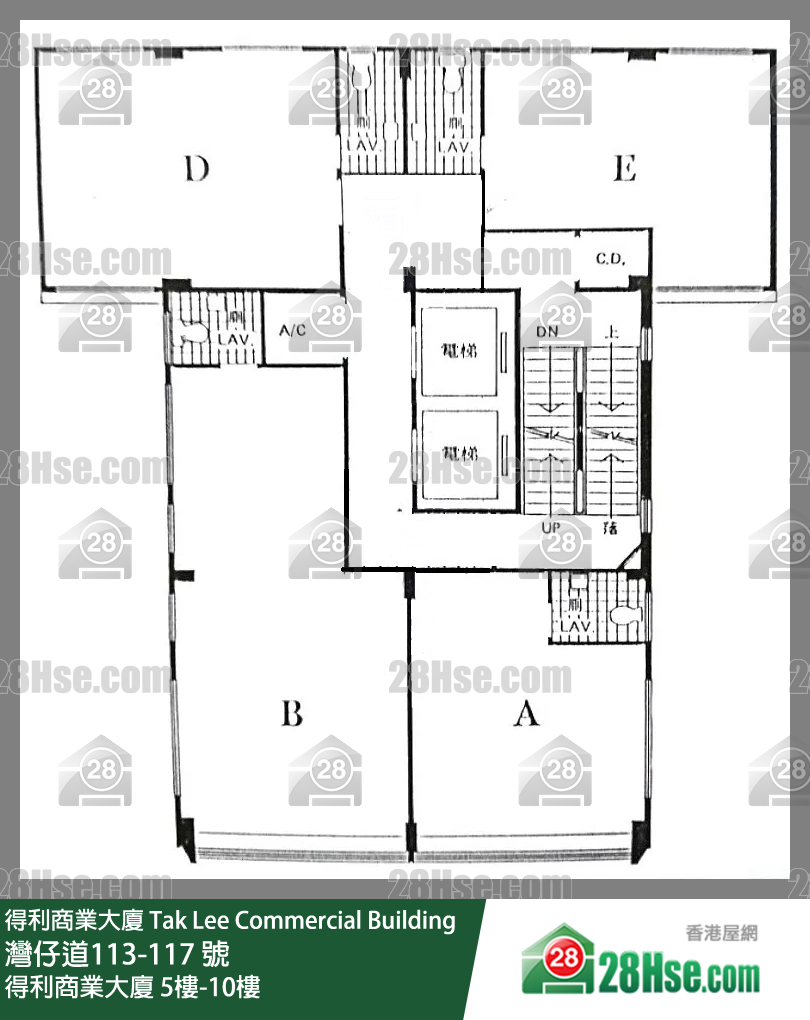 得利商业大厦 5楼-10楼 平面图