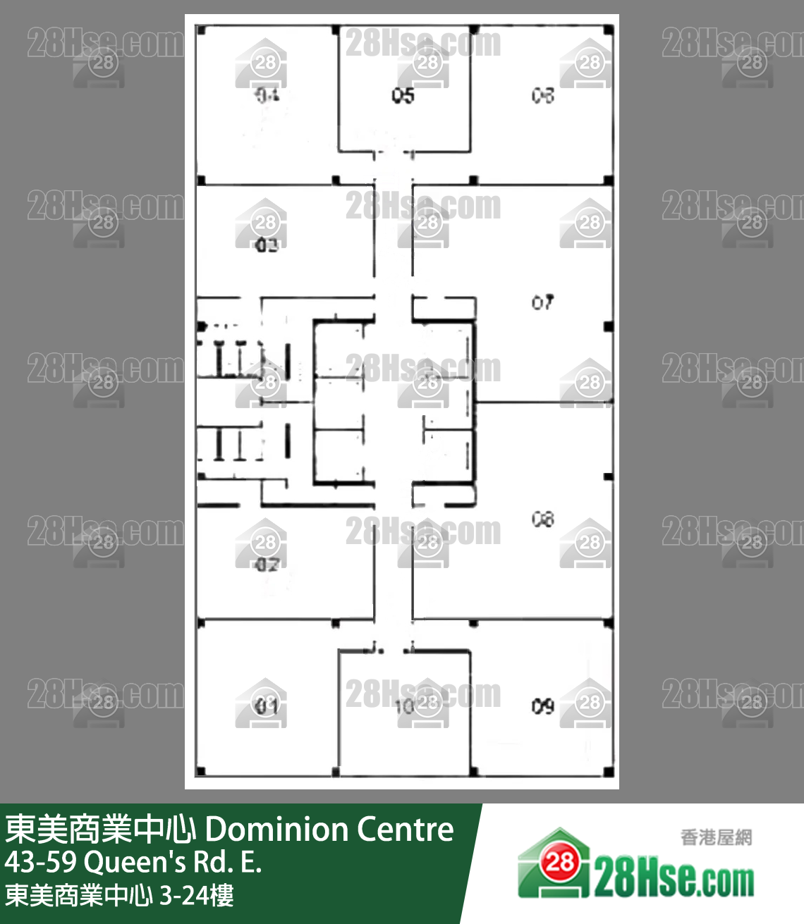 東美商業中心 3-24樓 平面圖