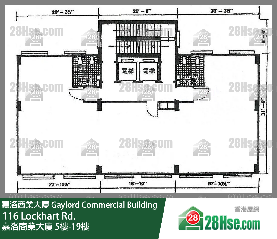 嘉洛商业大厦 5楼-19楼 平面图