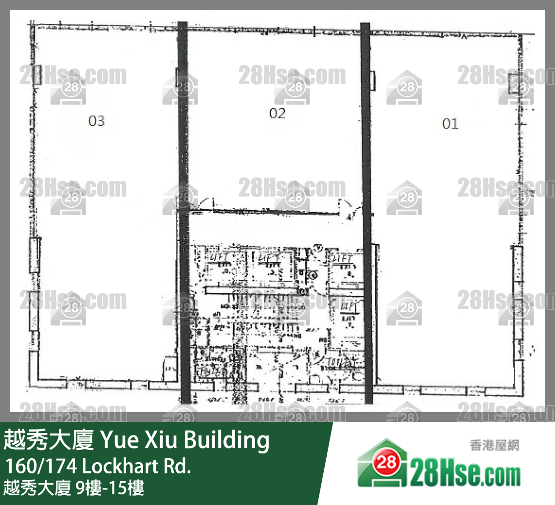 越秀大厦 9楼-15楼 平面图
