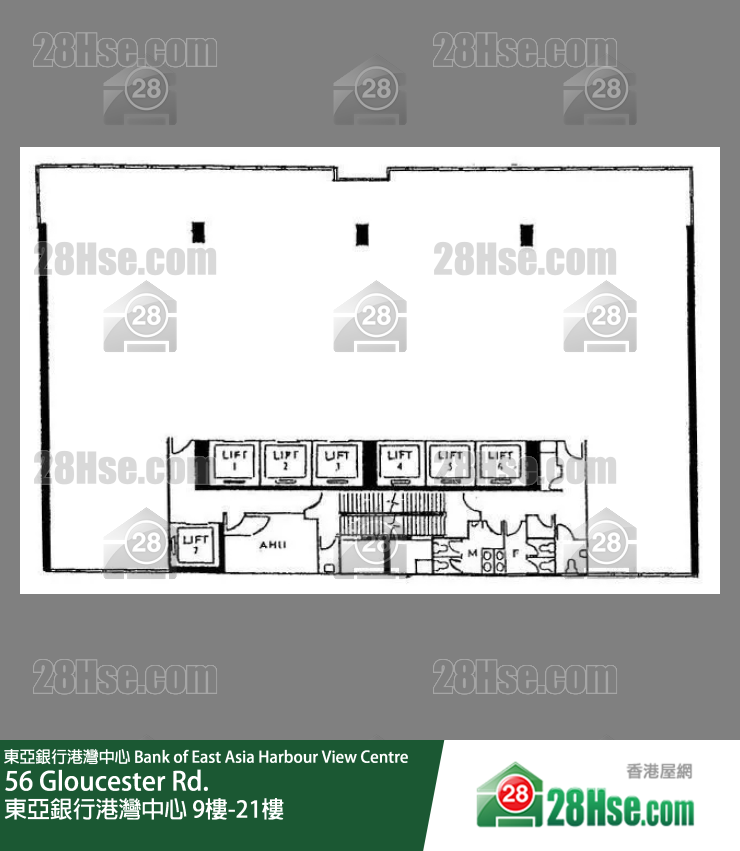 东亚银行港湾中心 9楼-21楼 平面图