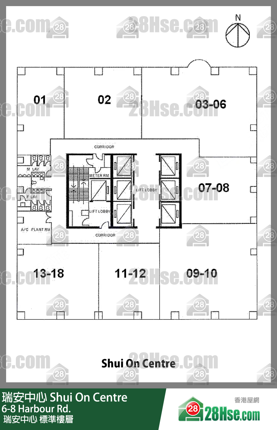  瑞安中心 标准楼层 平面图
