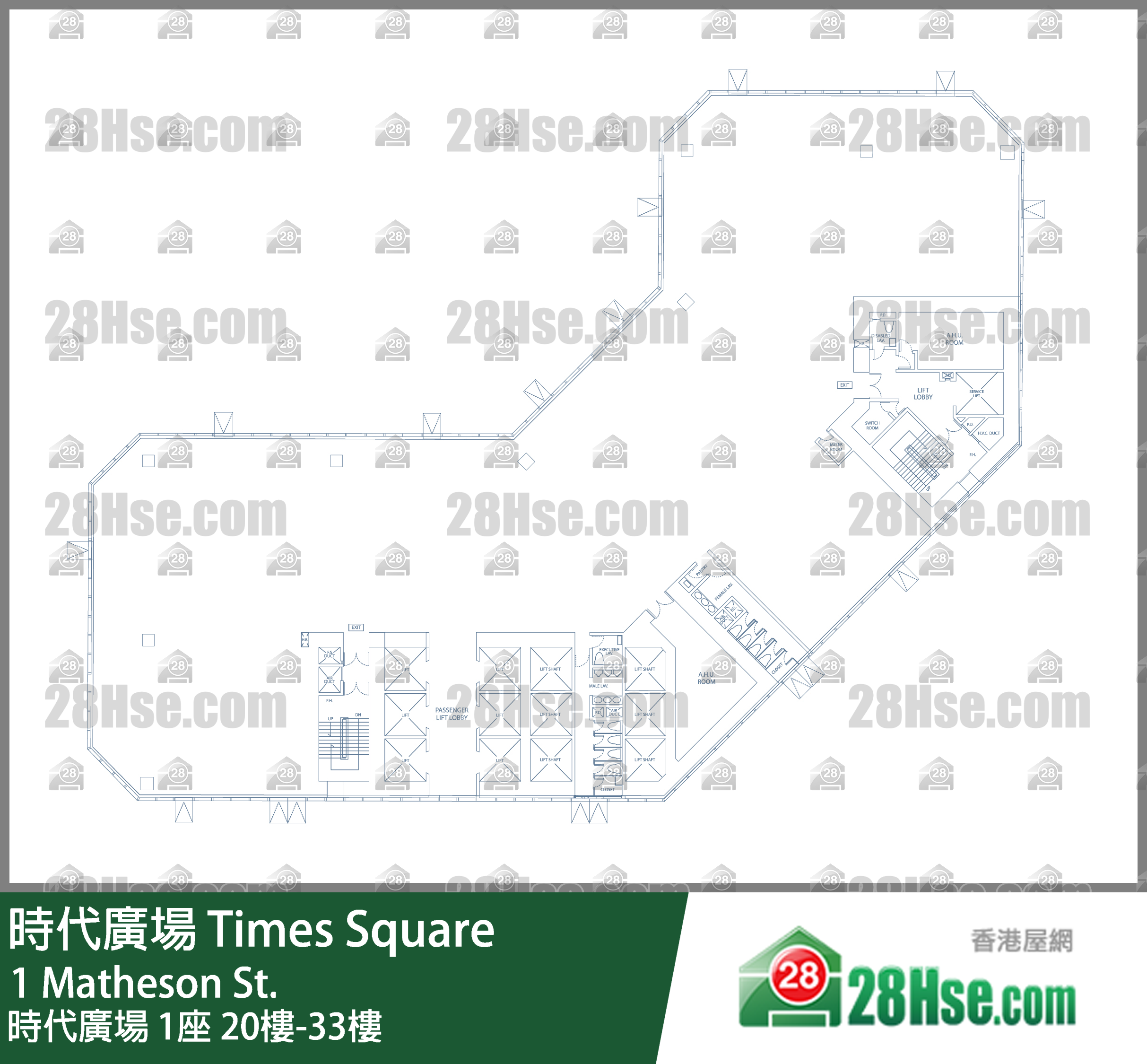 時代廣場 1座 20樓-33樓 平面圖