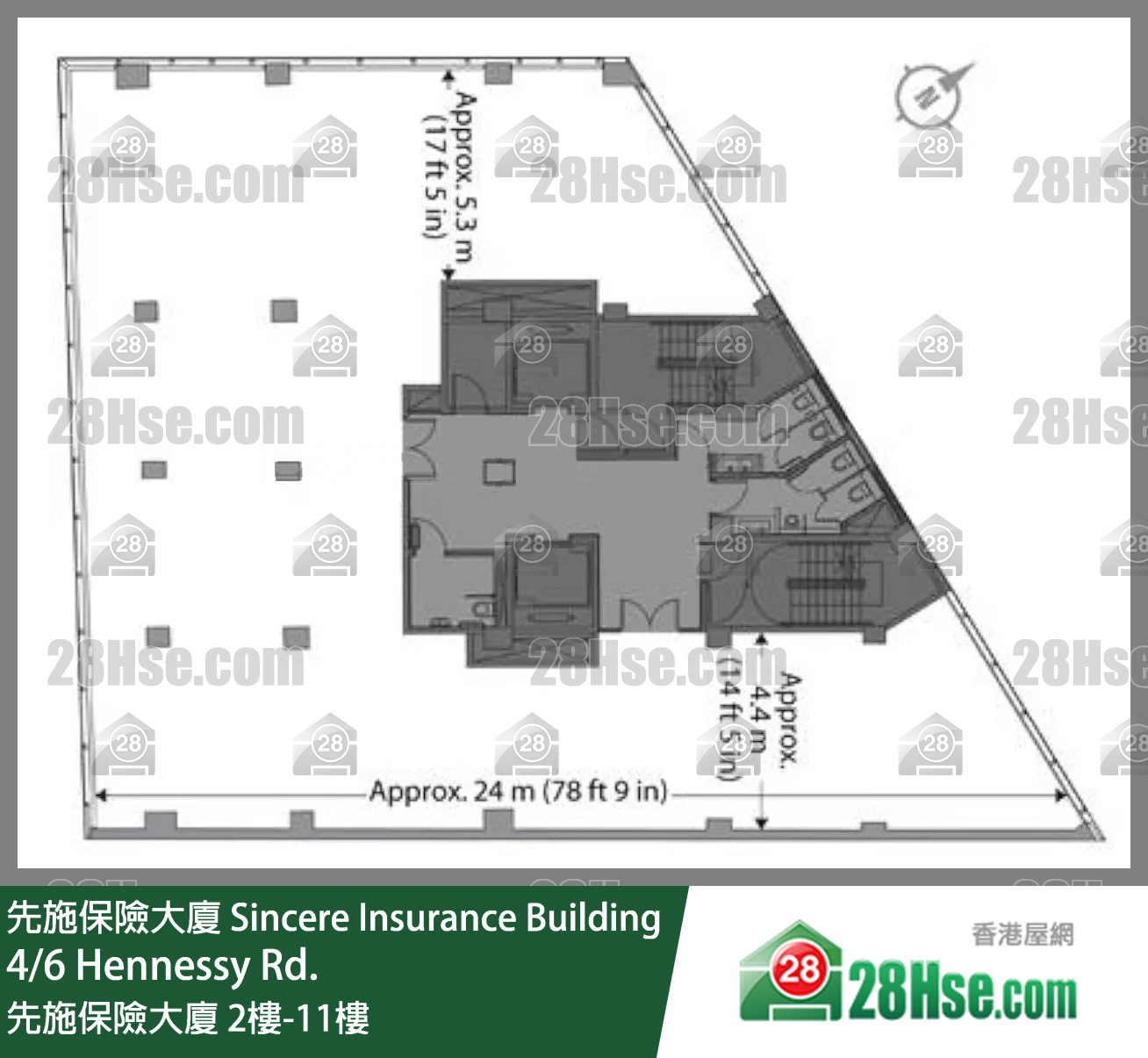 先施保險大廈 2樓-11樓 平面圖