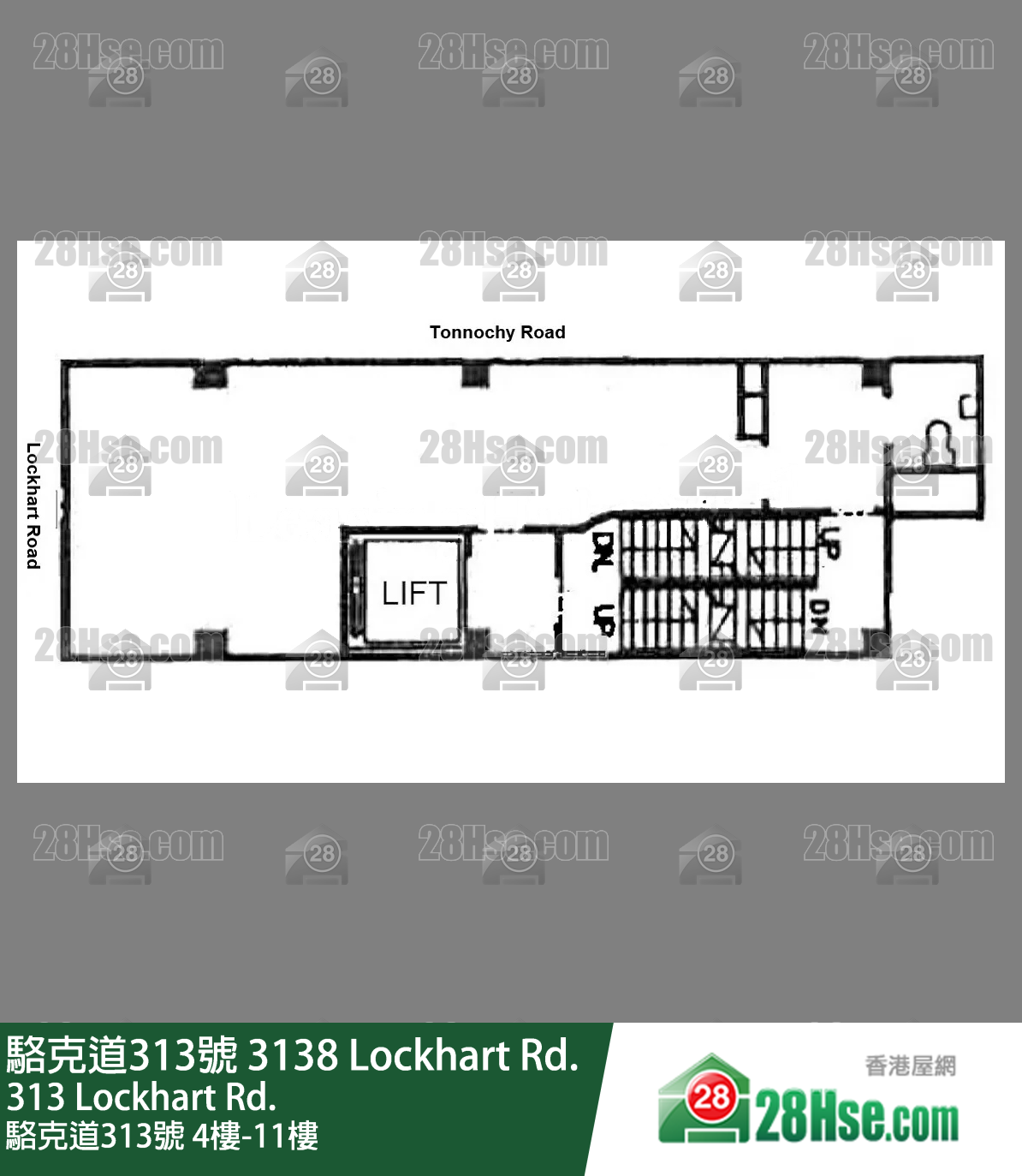 骆克道313号 4楼-11楼 平面图