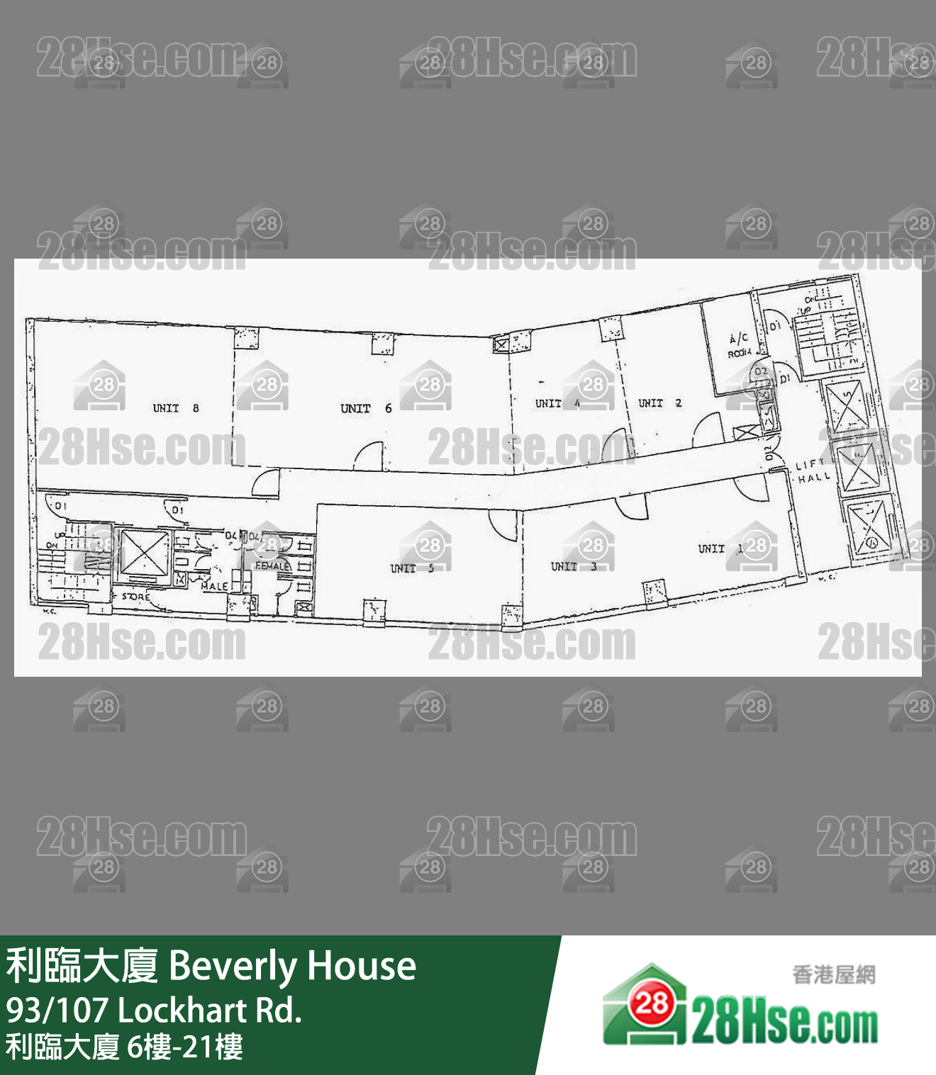 利臨大廈 6樓-21樓 平面圖