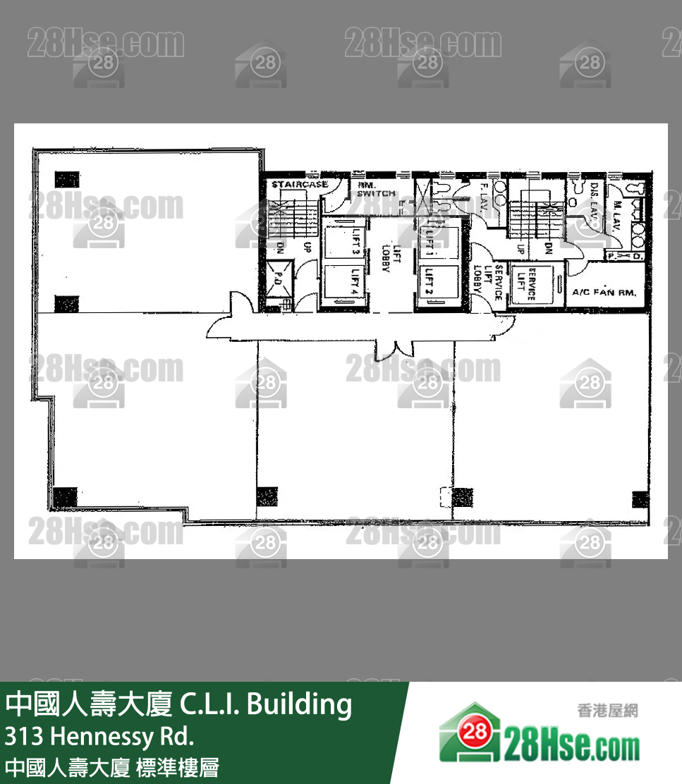 中國人壽大廈 標準樓層 平面圖