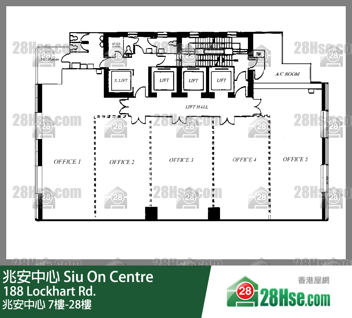 兆安中心 7楼-28楼 平面图