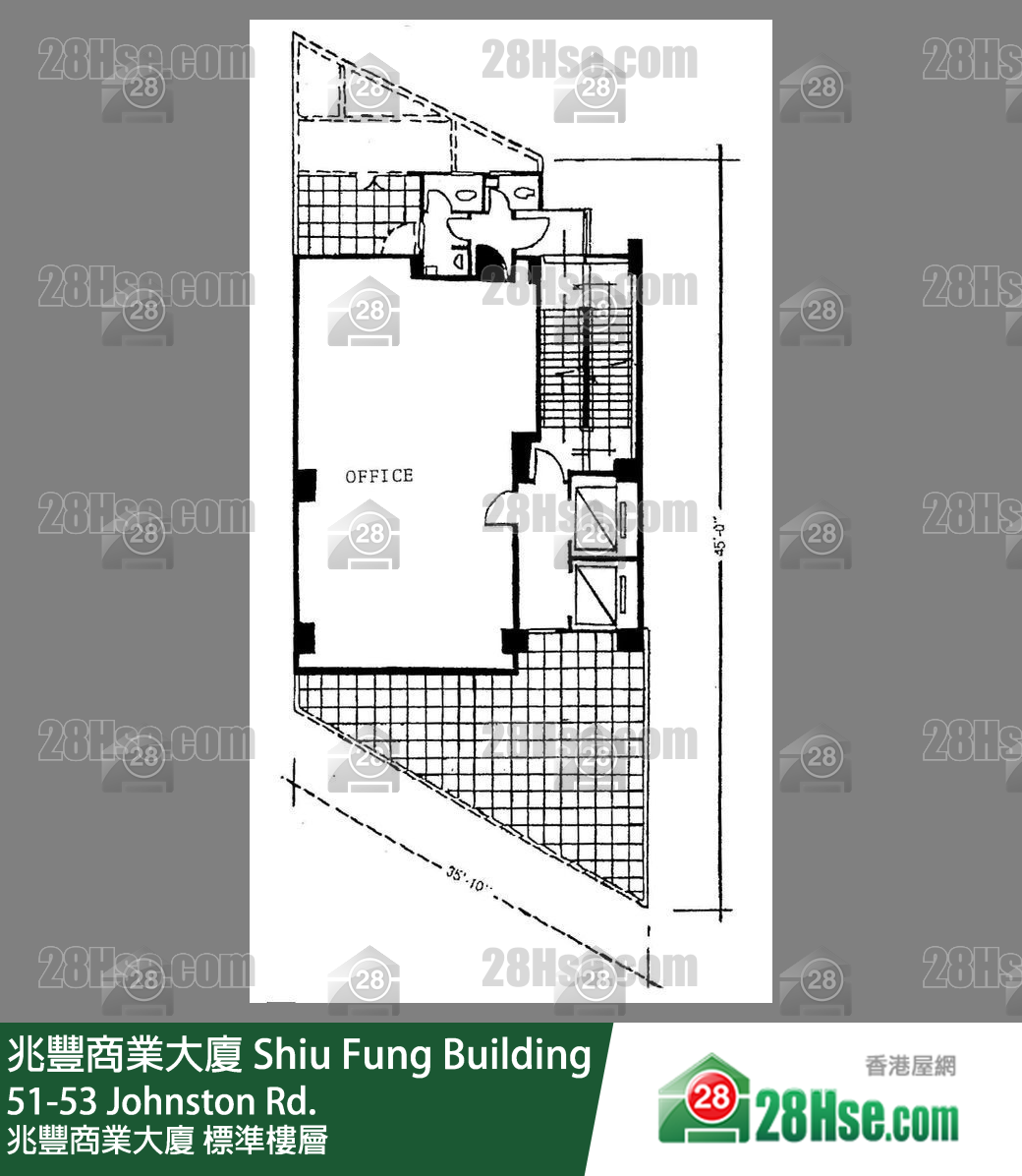 兆丰商业大厦 标准楼层 平面图