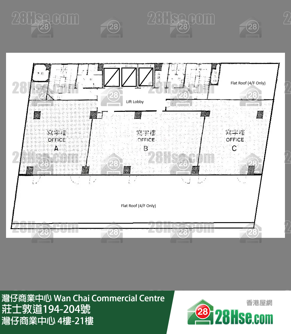 湾仔商业中心 4楼-21楼 平面图