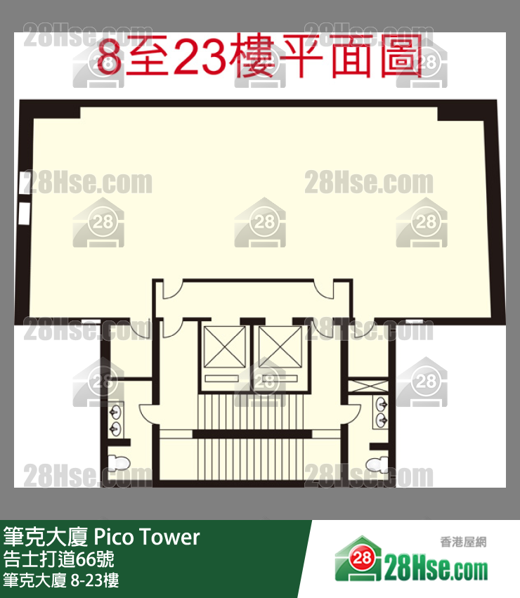 筆克大廈 8-23樓 平面圖