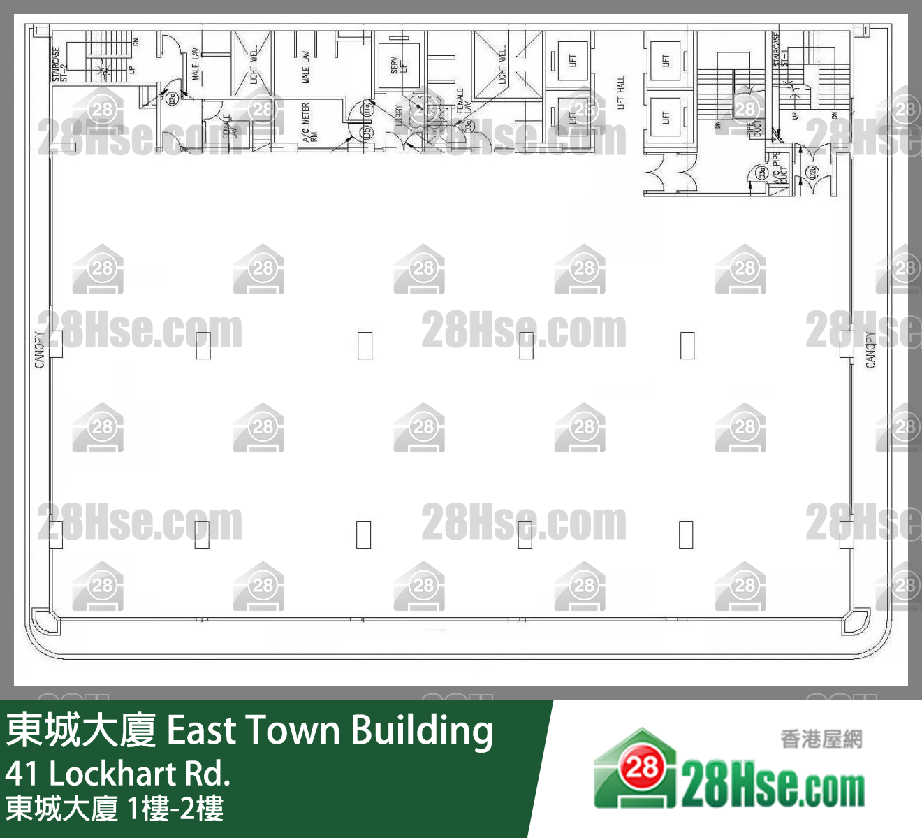 东城大厦 1楼-2楼 平面图