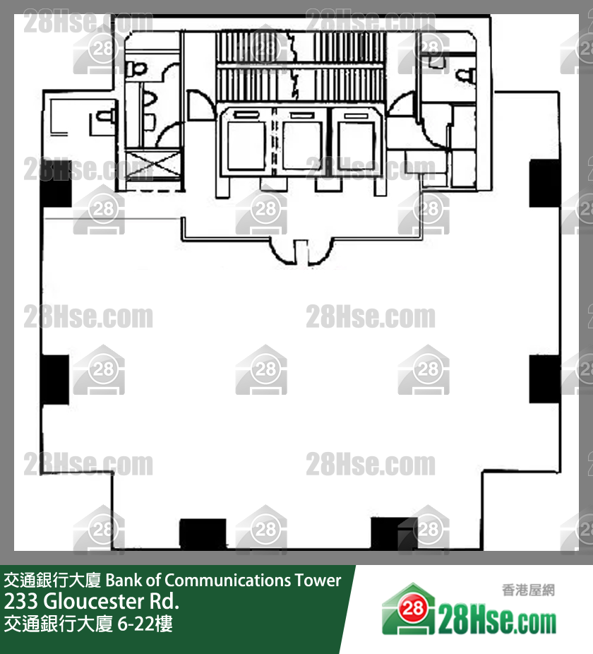 交通銀行大廈 6-22樓 平面圖