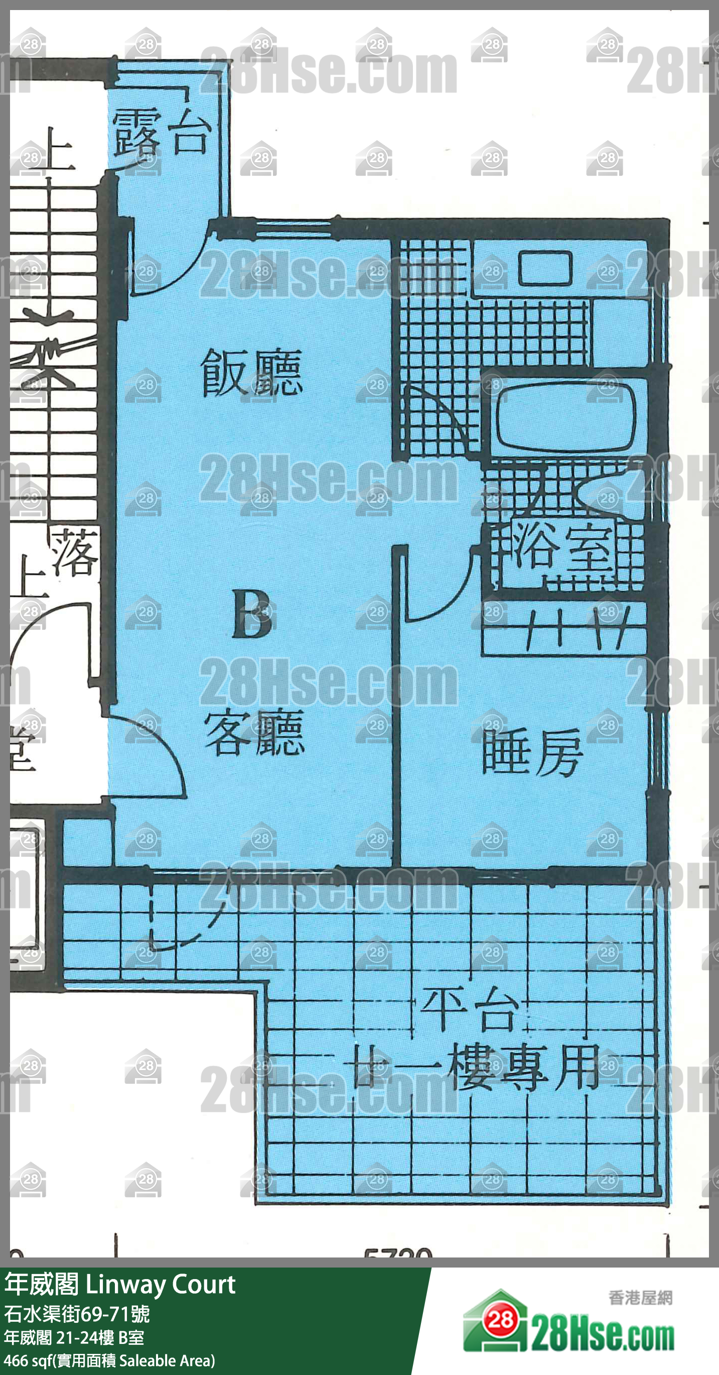 年威閣 年威閣 22樓 B室 平面圖
