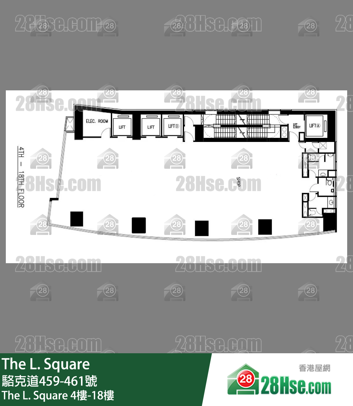 The L. Square 4楼-18楼 平面图 The L. Square 4楼-18楼 平面图