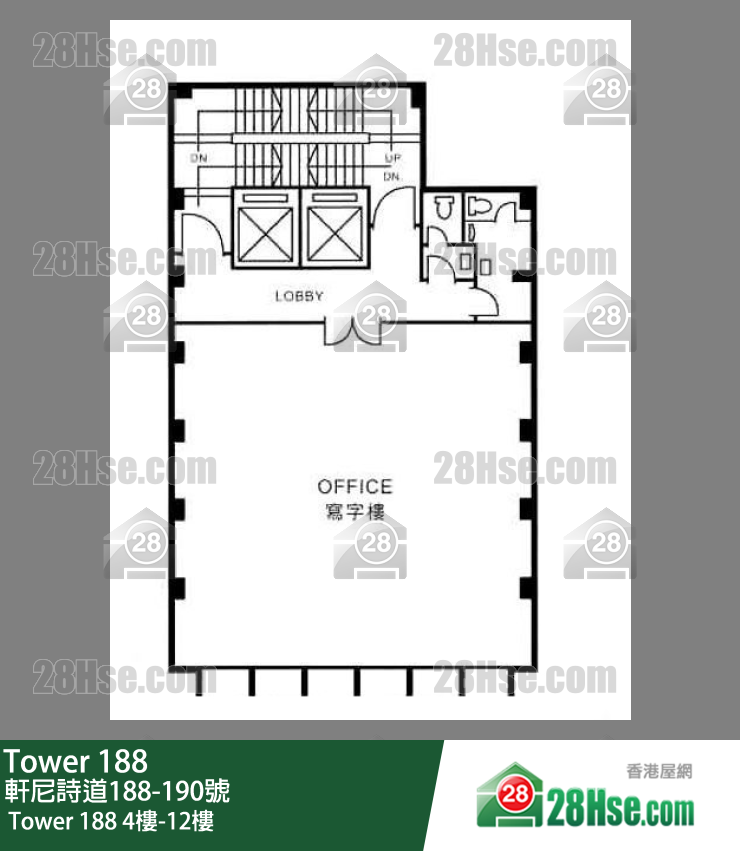 Tower 188 4樓-12樓 平面圖