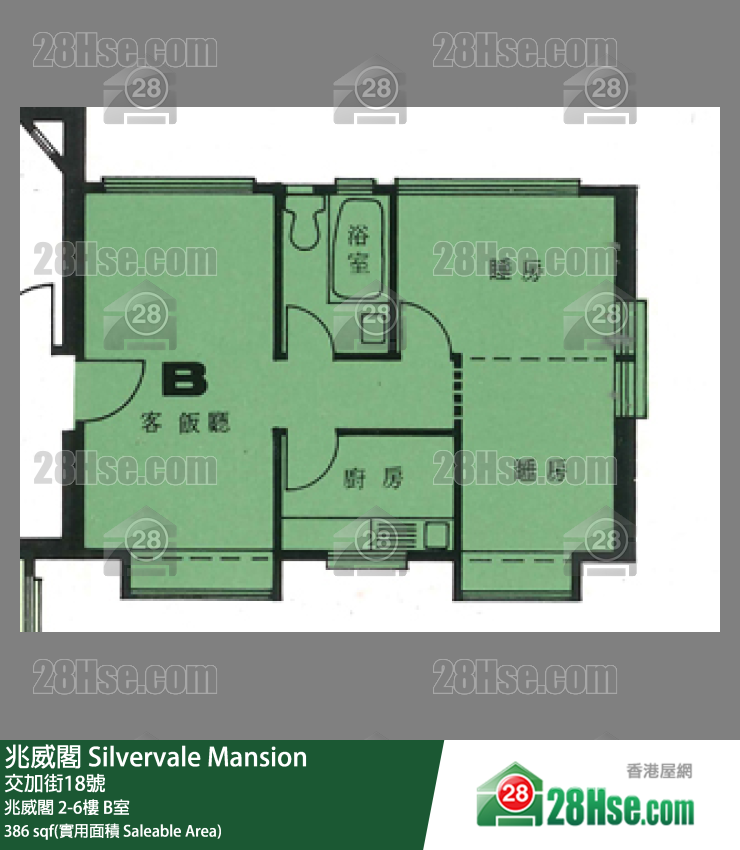 兆威閣 兆威閣3樓 B室 平面圖
