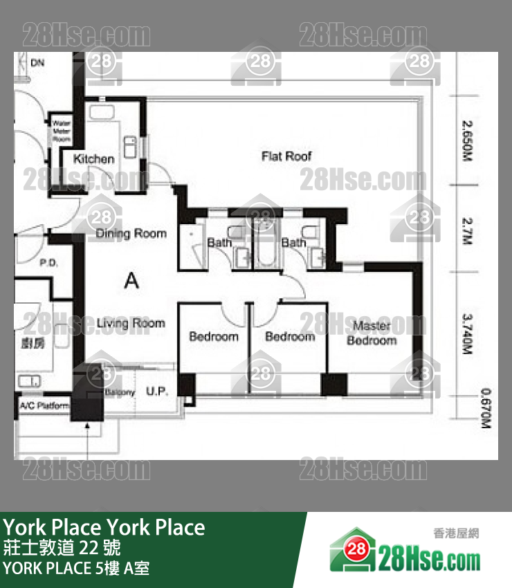 York Place YORK PLACE5楼 A室 平面图