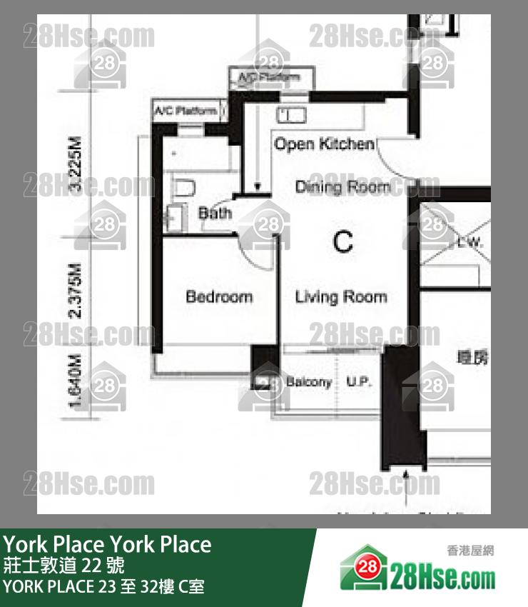 York Place YORK PLACE 26楼 C室 平面图