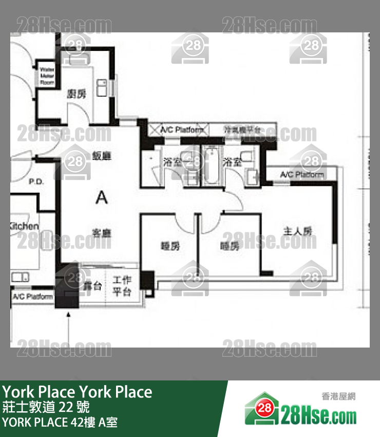 York Place YORK PLACE42楼 A室 平面图