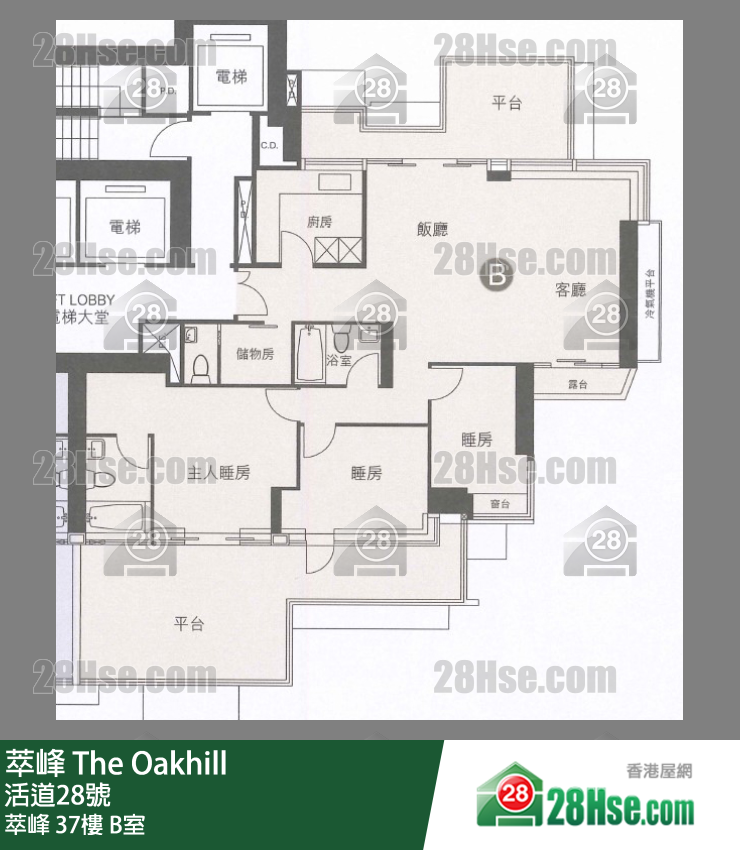 萃峯 萃峰37樓 B室 平面圖