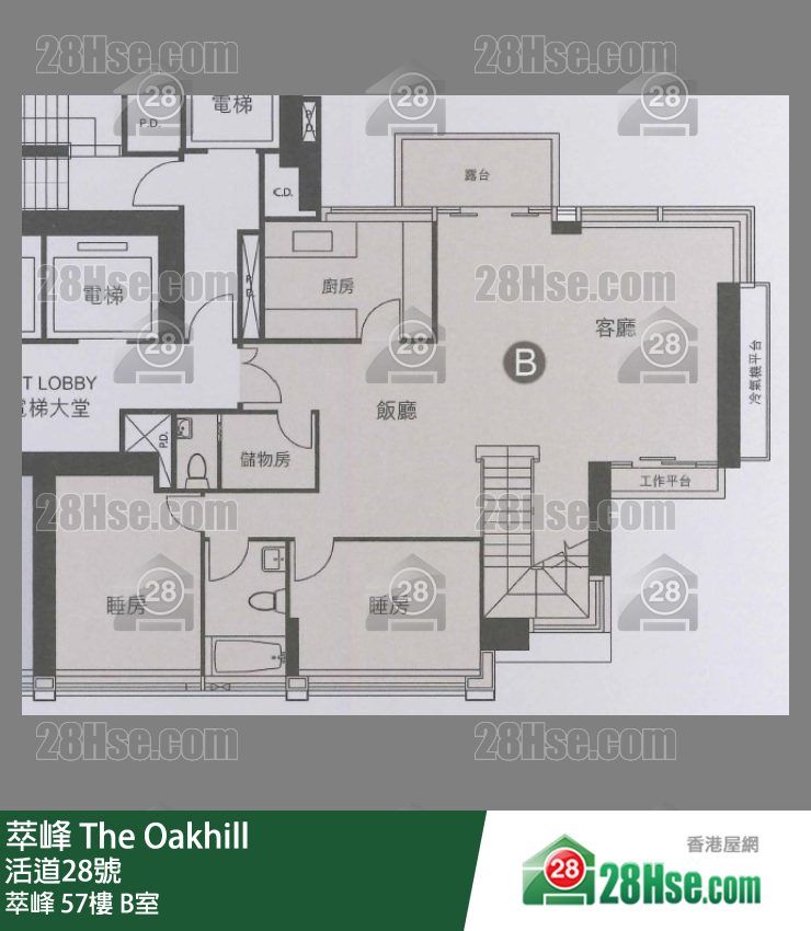 萃峯 萃峰57樓 B室 平面圖