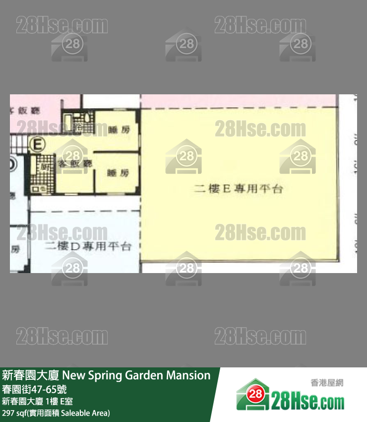 New Spring Garden Mansion Unit FloorPlan (Provided by 28Hse)