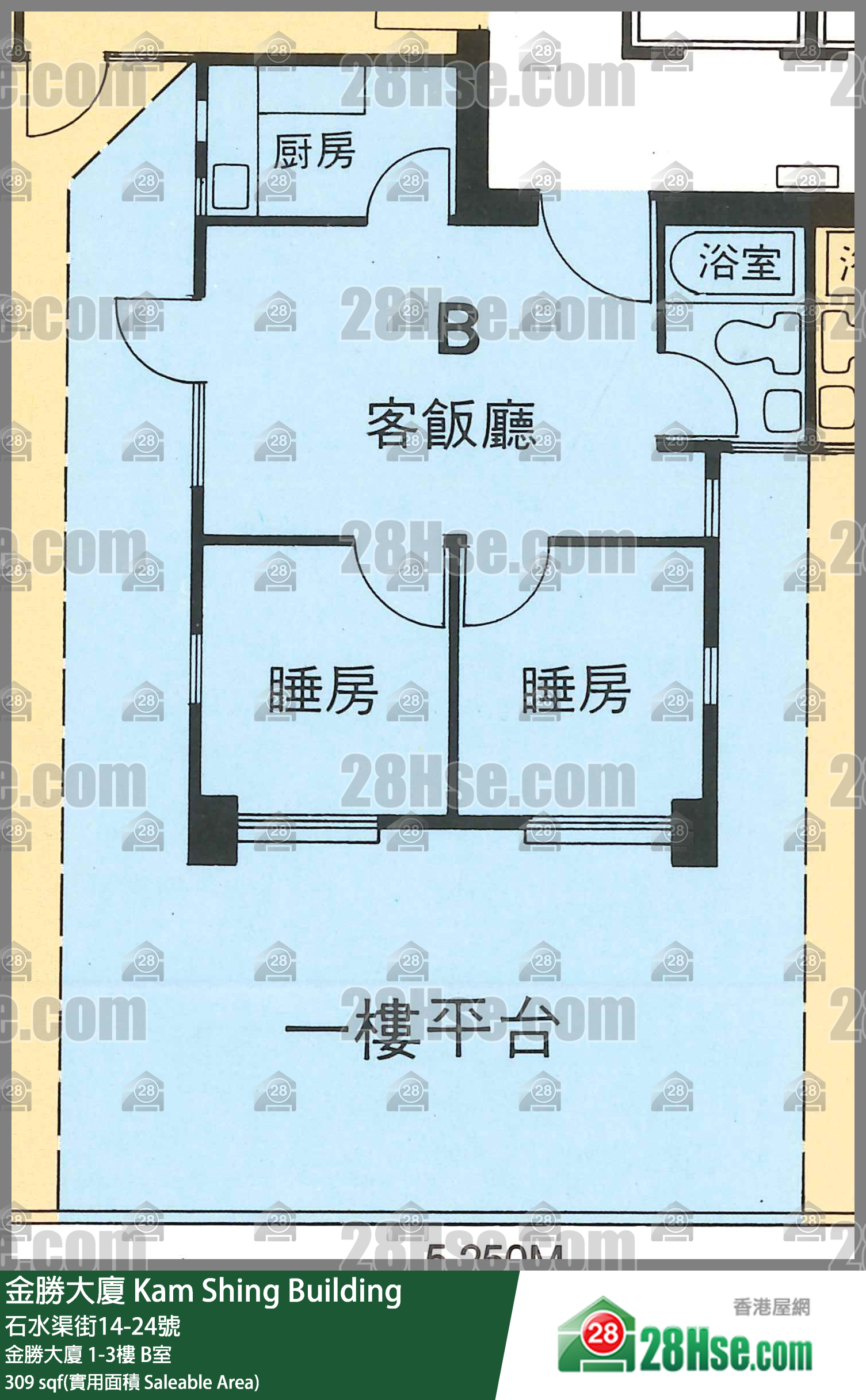 金胜大厦 金胜大厦 1楼 B室 平面图