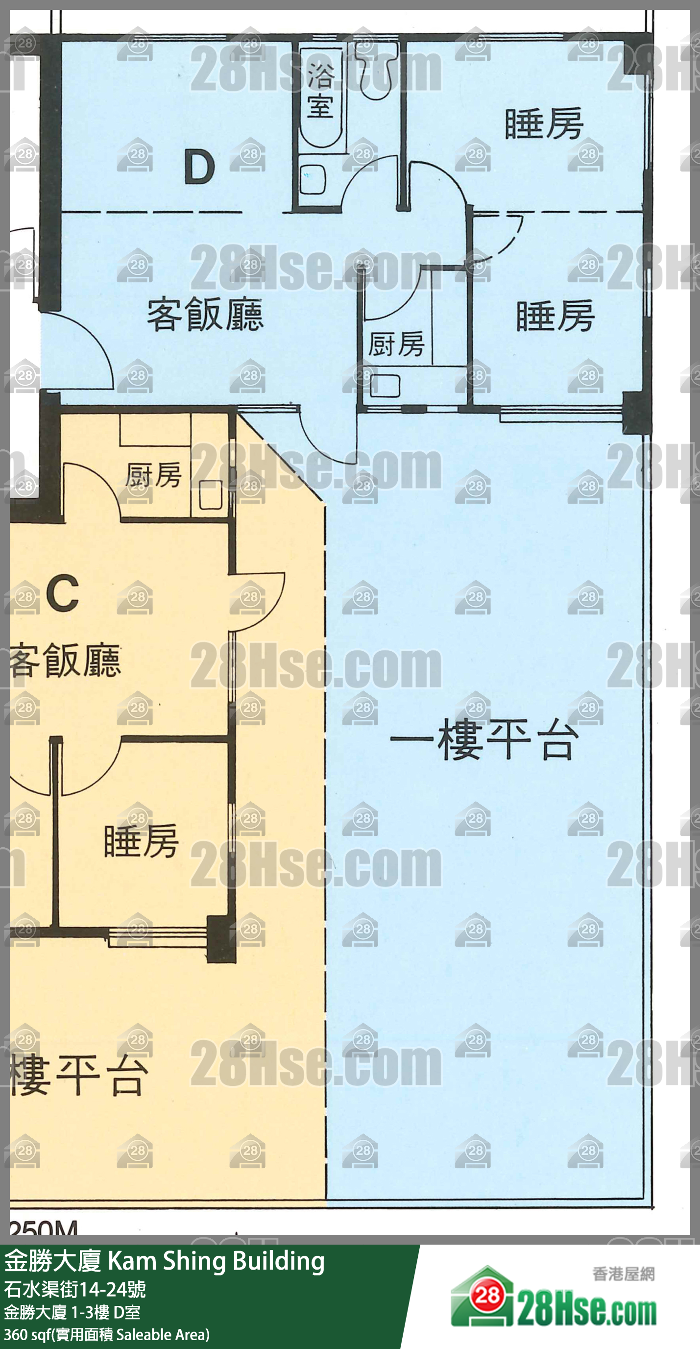 金胜大厦 金胜大厦 3楼 D室 平面图