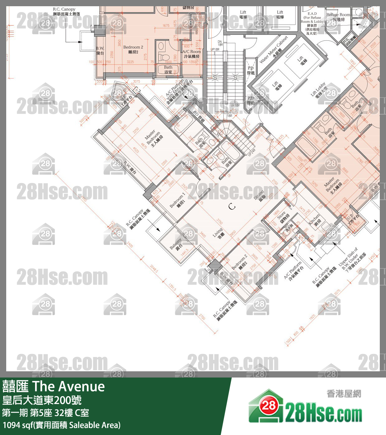 囍滙 第一期第5座32楼 C室 平面图