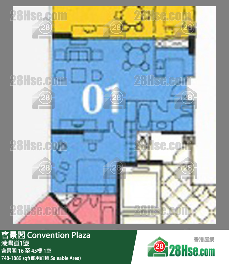 會景閣 會景閣42樓 1室 平面圖