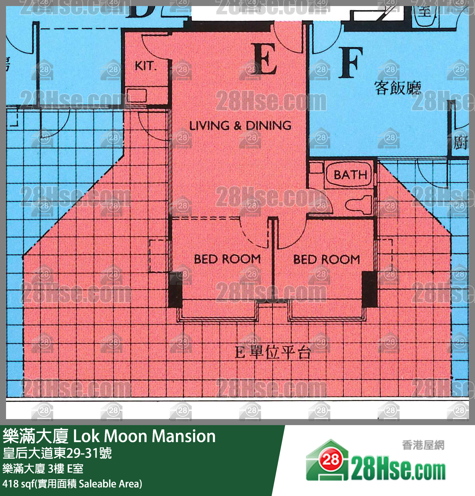 樂滿大廈 樂滿大廈 3樓 E室 平面圖