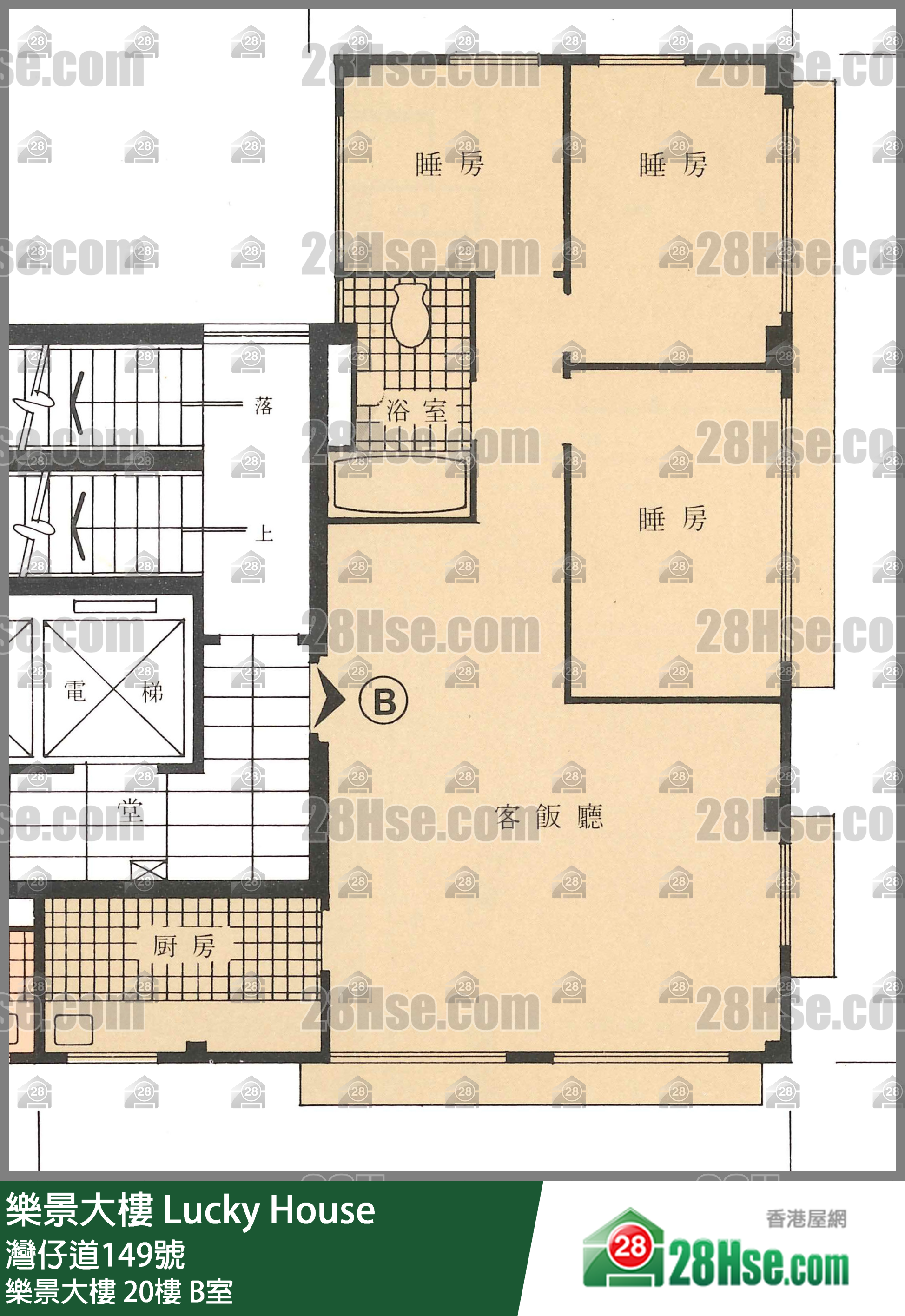 樂景大樓 樂景大樓20樓 B室 平面圖
