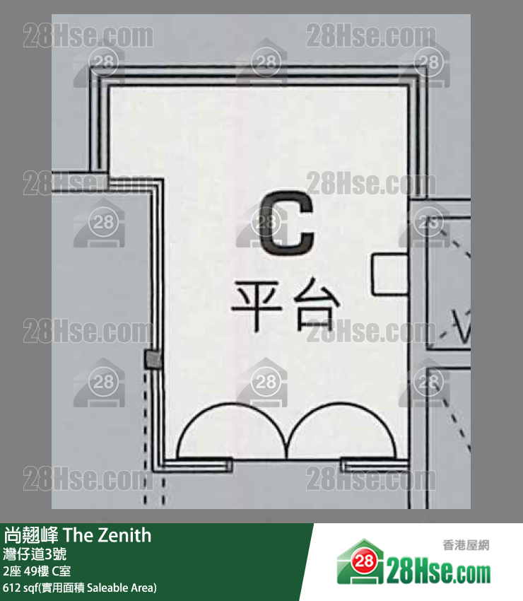 尚翹峰 2座49樓 C室 平面圖