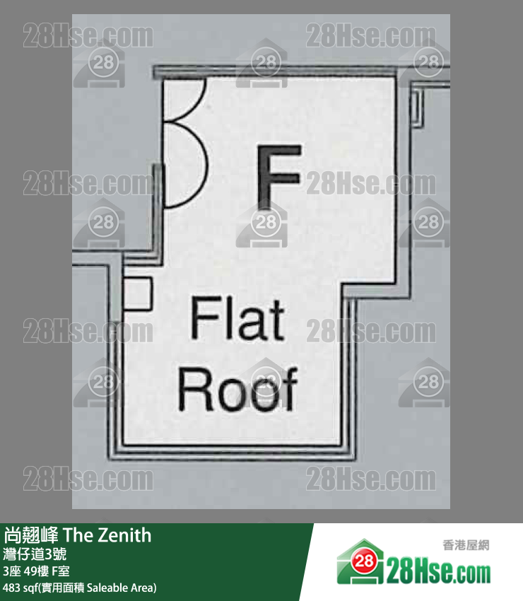 尚翹峰 3座 49樓 F室 平面圖