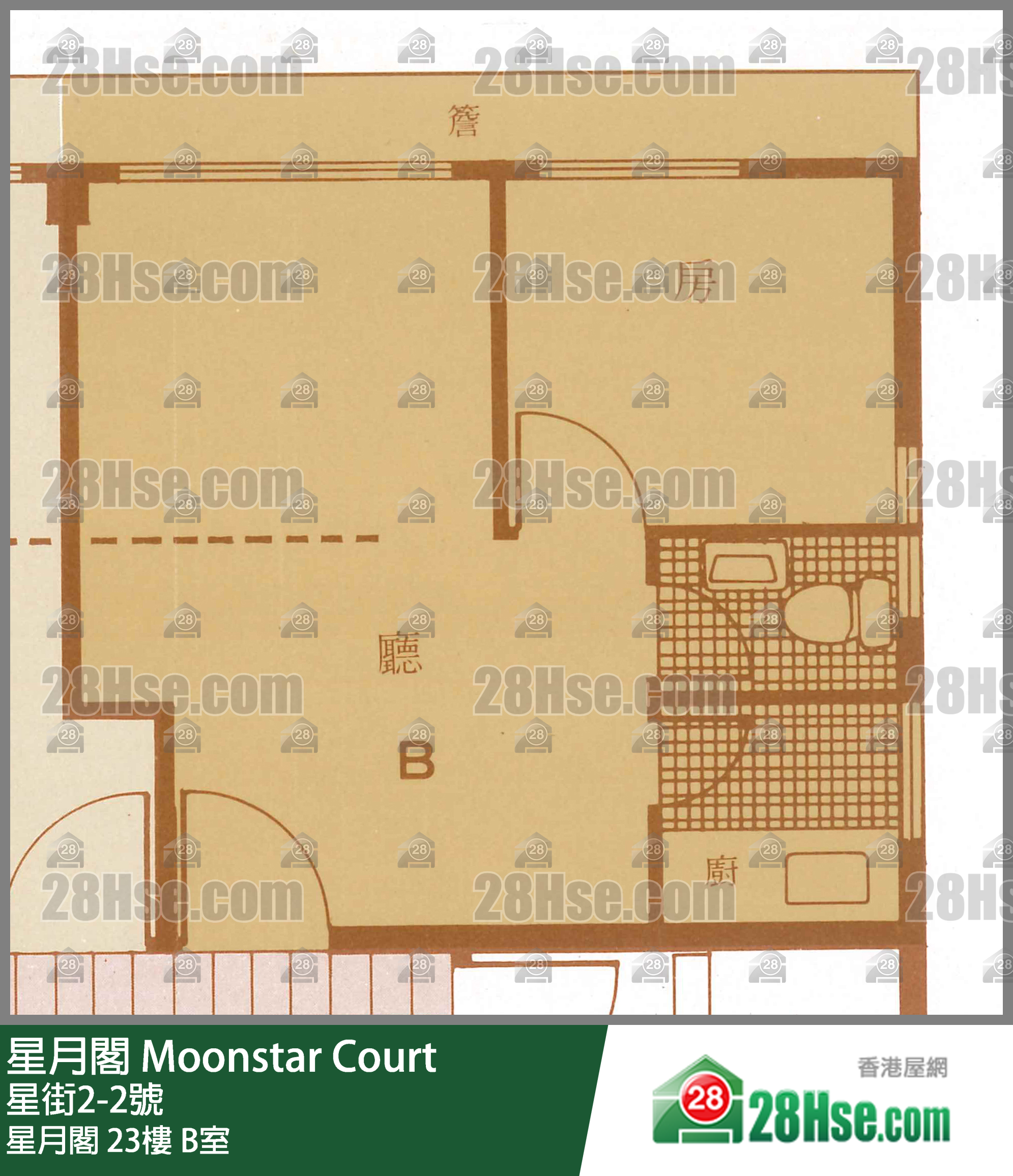 星月閣 星月閣23樓 B室 平面圖