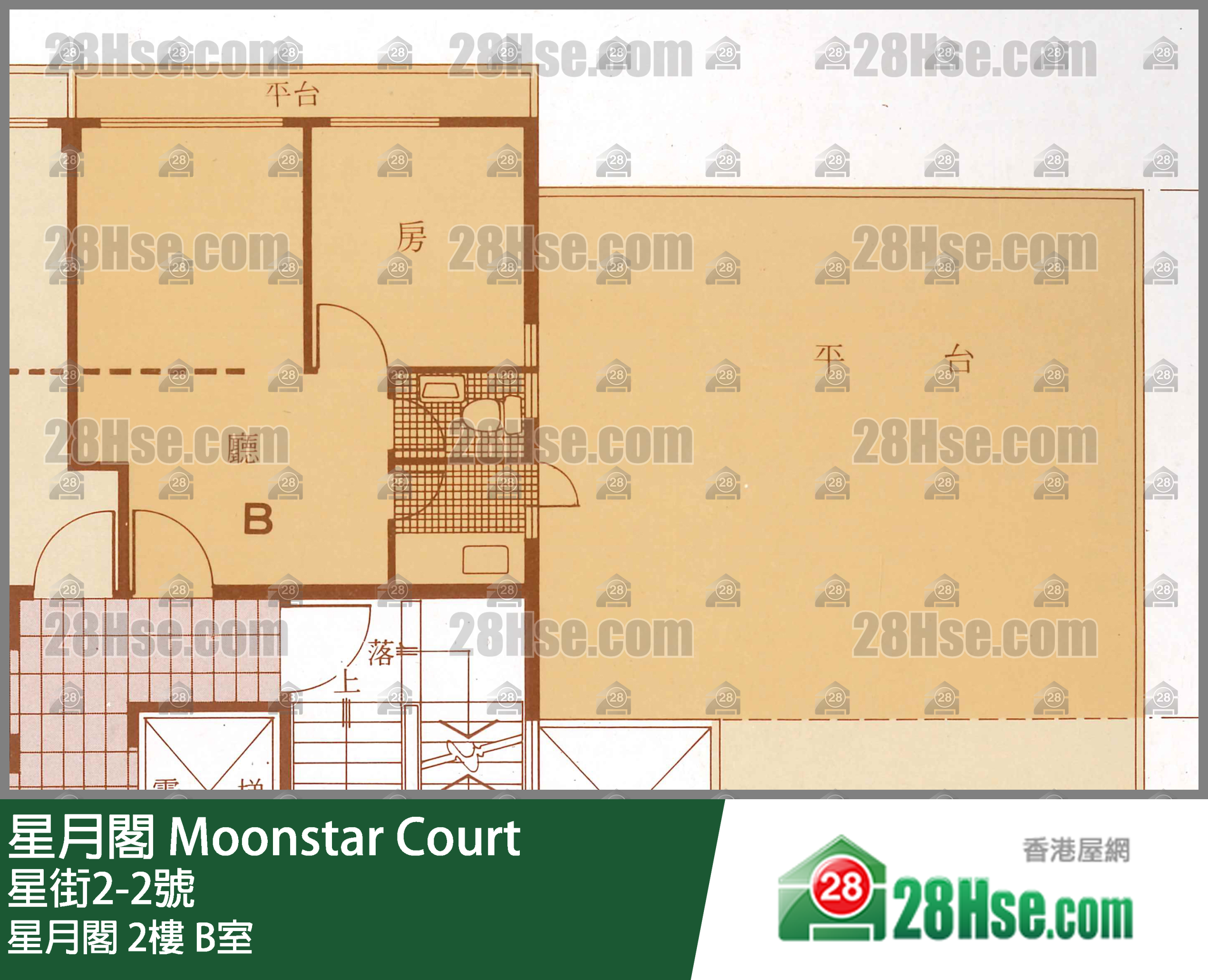 星月阁 星月阁2楼 B室 平面图