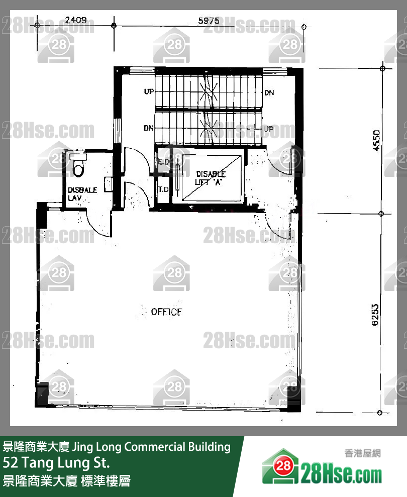 景隆商业大厦 标准楼层 平面图