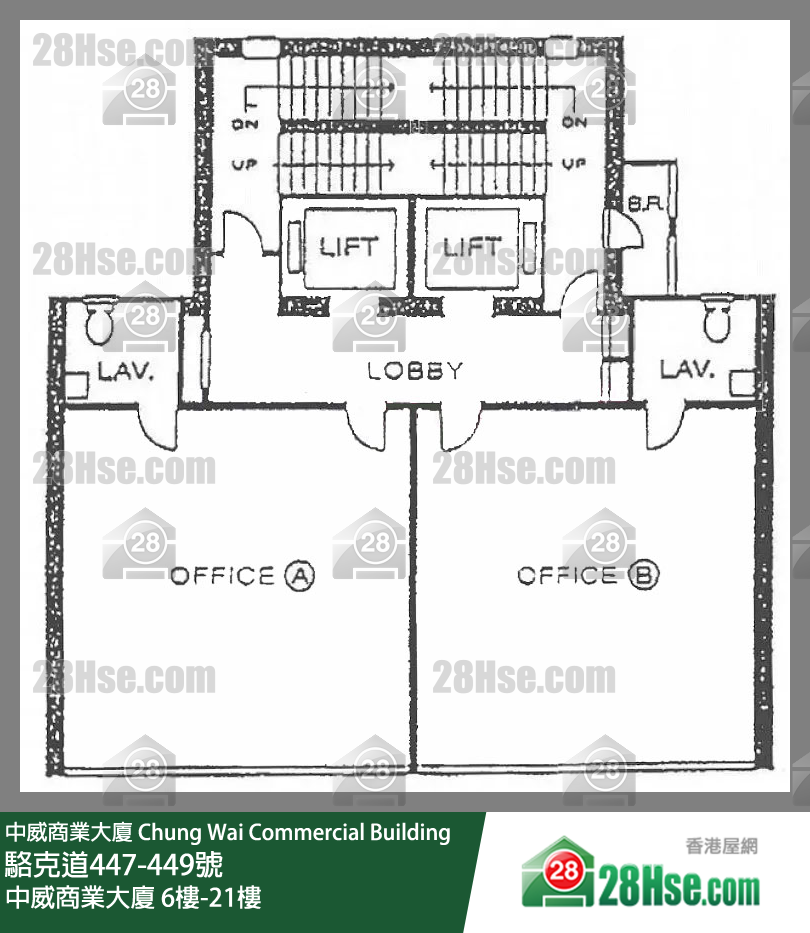 中威商業大廈 6樓-21樓 平面圖 中威商業大廈 6樓-21樓 平面圖