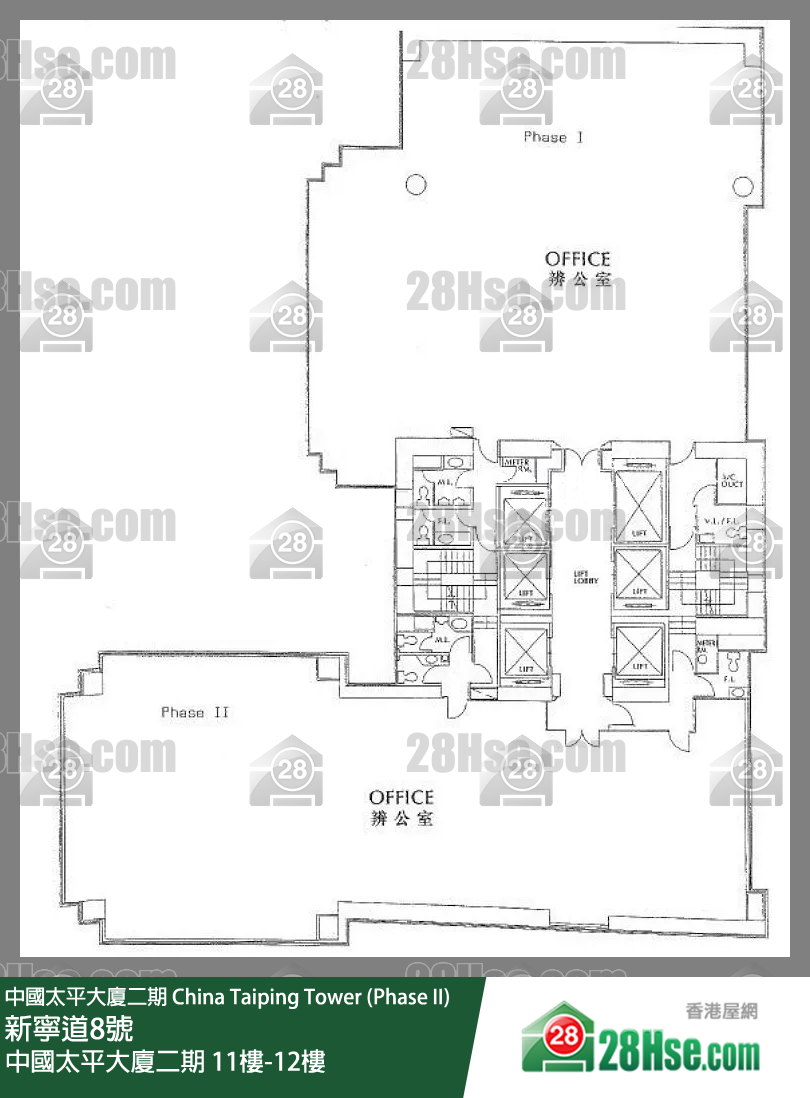 中国太平大厦二期 11楼-12楼 平面图