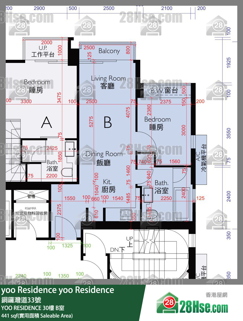 yoo Residences YOO RESIDENCE30楼 B室 平面图