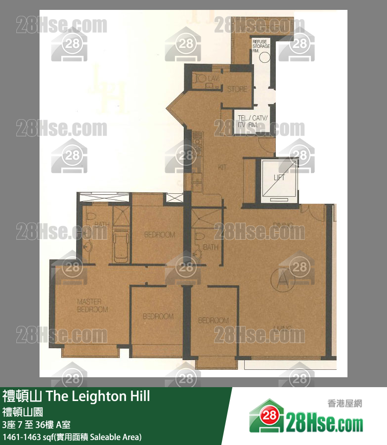 礼顿山 单位平面图(由 28Hse 提供)