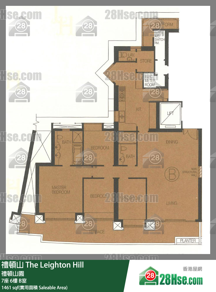 禮頓山 7座 6樓 B室 平面圖