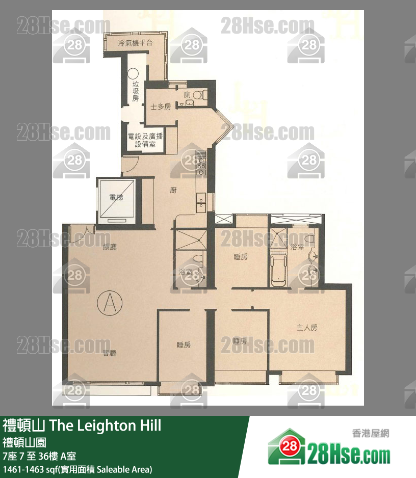 礼顿山 7座16楼 A室 平面图
