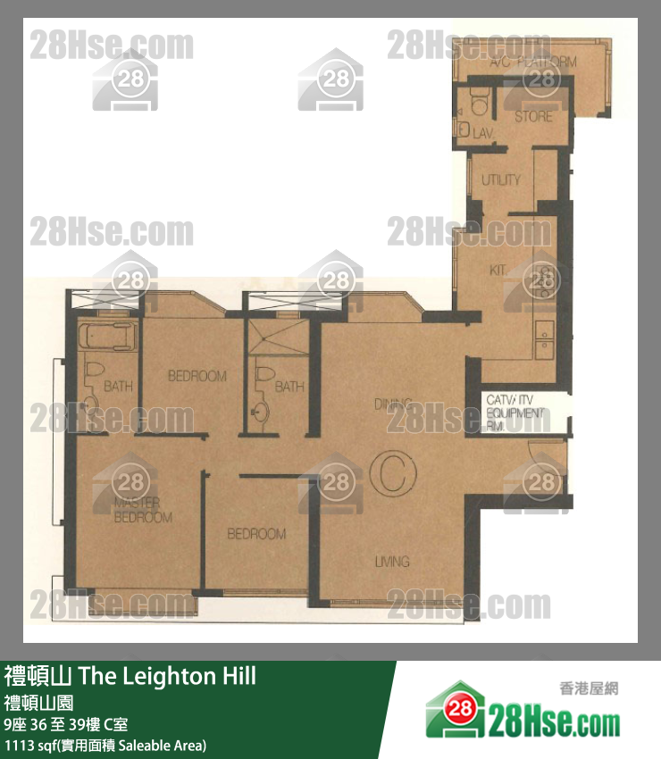 禮頓山 9座36樓 C室 平面圖