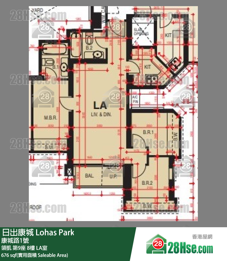 領凱 第9座8樓 LA室 平面圖