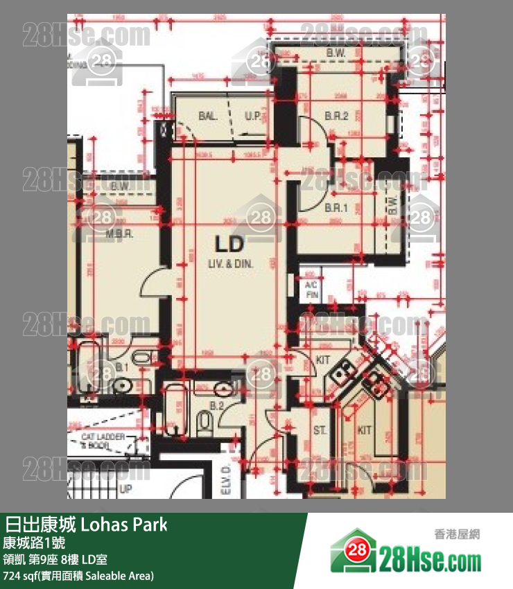 領凱 第9座8樓 LD室 平面圖
