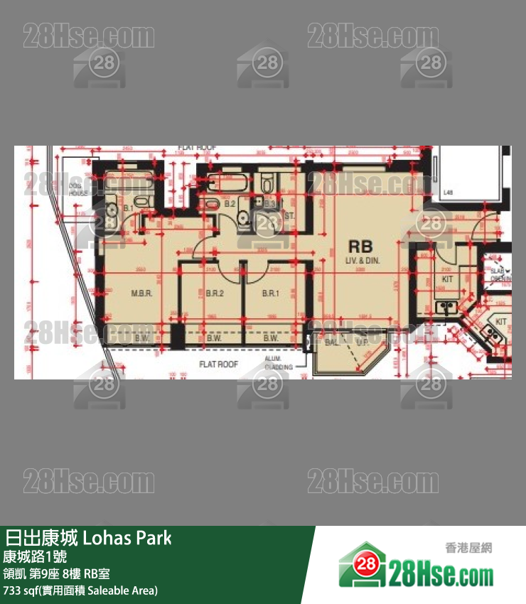 領凱 第9座8樓 RB室 平面圖