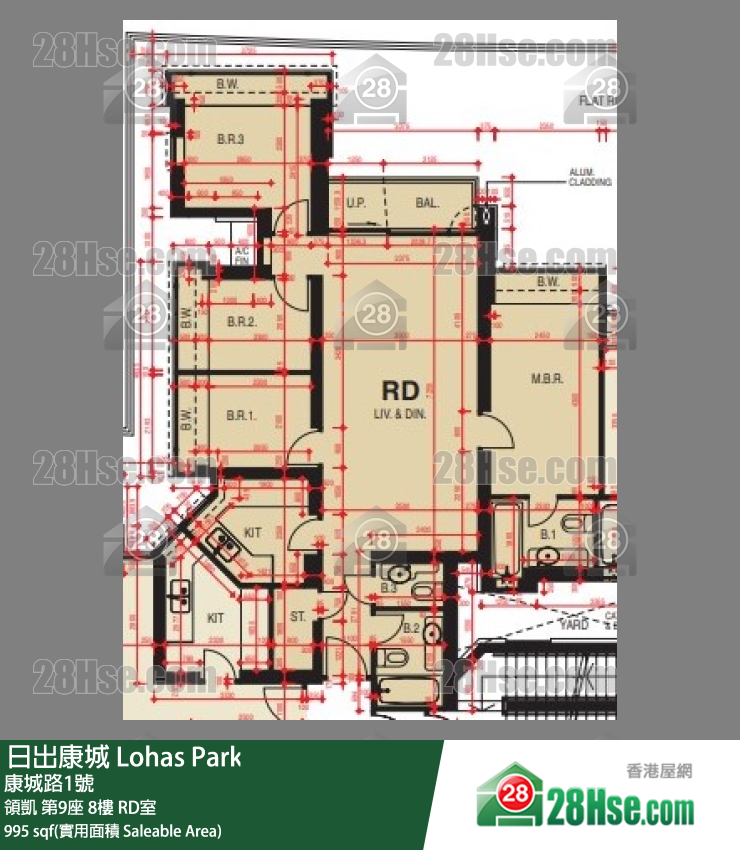 領凱 第9座8樓 RD室 平面圖