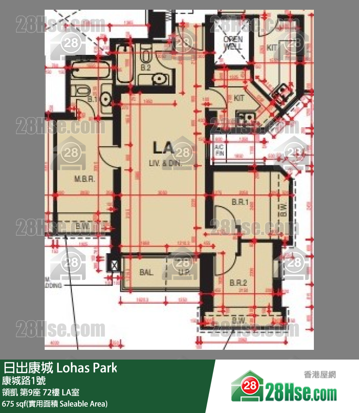 領凱 第9座72樓 LA室 平面圖